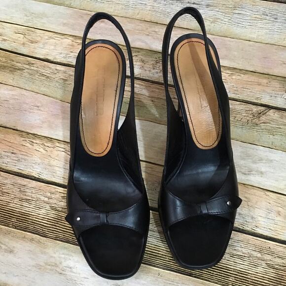 Jil Sander Leather Slingback Heels - Black - 39.5 - Picture 2 of 14